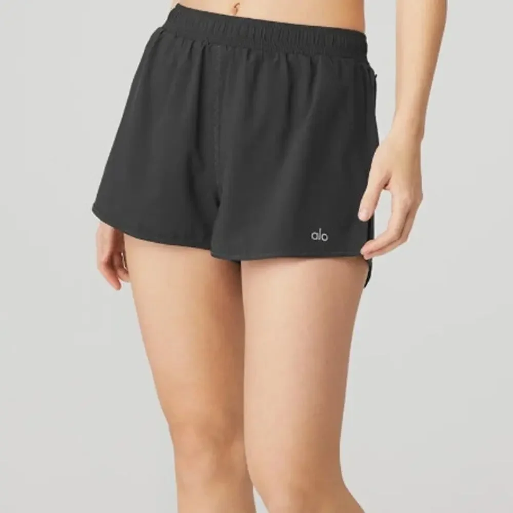 Alo Yoga Stride Shorts Black Anthracite Linerless Pull On Active Women's S